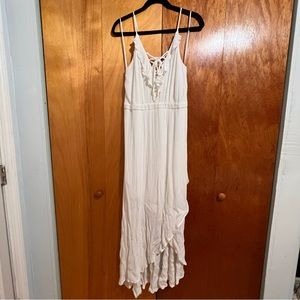 New York & Co. White cross tie front Dress | Medium